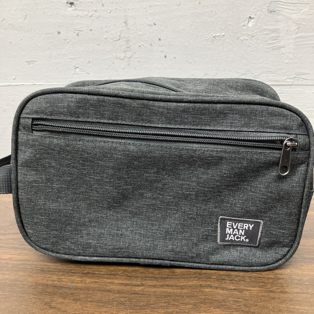 Every Man Jack Toiletry Shaving Bag 9" x 5" x 4"Gray NWOT